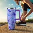 thumbnail image 6 of 40 oz Purple Butterfly Tumbler with Handle and Straw, Travel Mug Water Bottle, Stainless Steel Insulated Cup with Lid and Straw, Birthday Christmas Gifts, 6 of 6