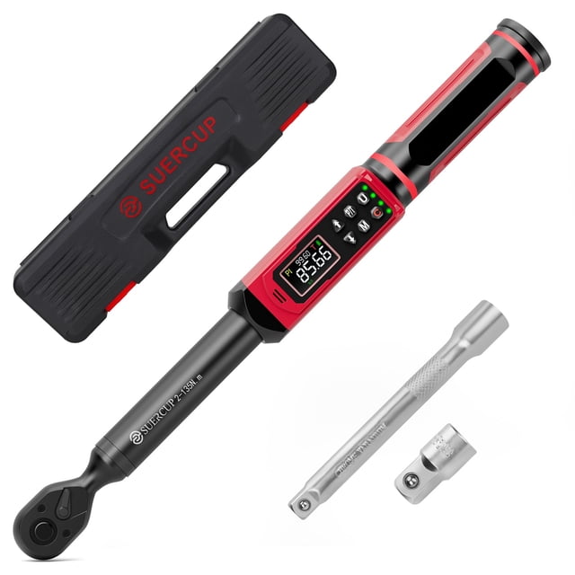 Llave dinamométrica digital SUERCUP 3/8 pulgadas 2-135 Nm ± 1% de precisión