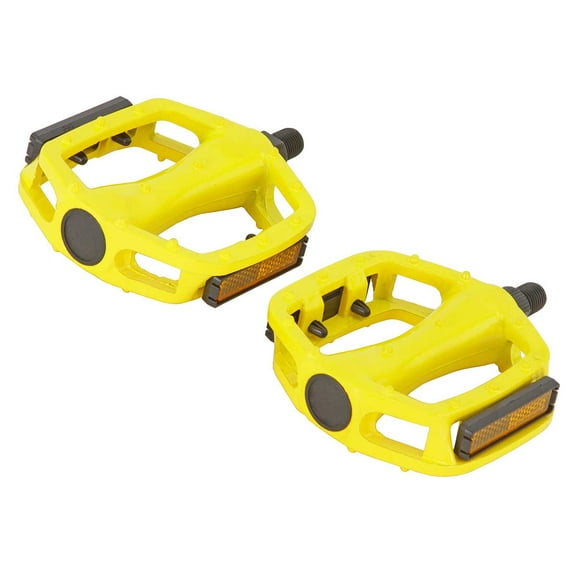 Yellow 505 Alloy Pedals 1/2" bike pedals. Bicycle Pedals for 1 piece Crank.