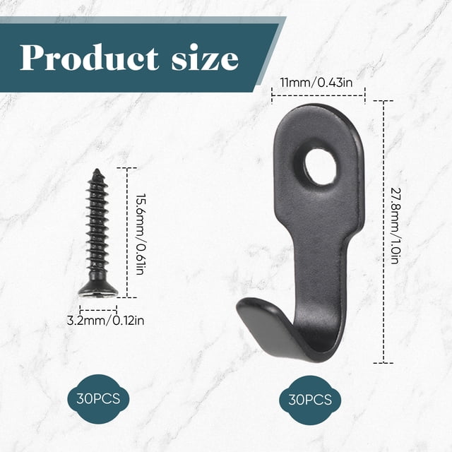 Billuyoard 30 unids/set gancho de perforación de pared de borde textura de alta gama para estante gancho de perforación de pared con tornillo Conjuntos de muebles de dormitorio