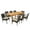 Sandblast Natural Stained/Multi Brown/Crème, variant on Zachary Outdoor 9 Piece Expandable Wood and Wicker Dining Set, Sandblast Natural Stained, Multi Brown, Crème