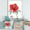 thumbnail image 2 of Designart 'Ancient Red Rose Flower I' Traditional Framed Canvas Wall Art Print, 2 of 5