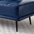thumbnail image 3 of GZXS 55" End of Bed Bench for Bedroom with Swivel Tray & Padded Backrest & Metal legs, Modern PU Leather Upholstered Sitting Bench for Windows, Hallway, Living Room, Blue, 3 of 7