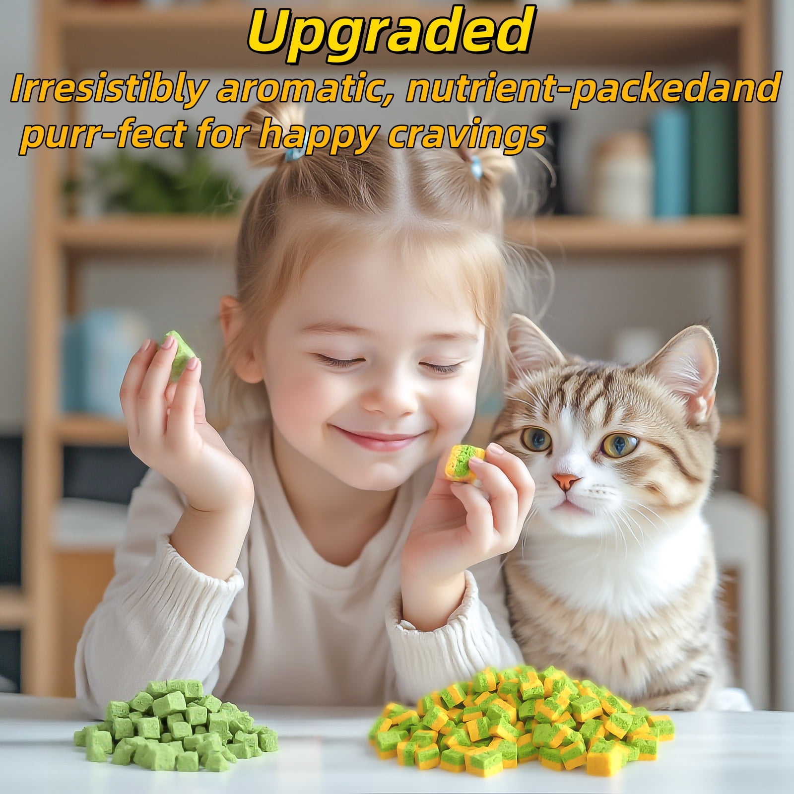 NSWXZDS 200g/7.05oz Cats Grass Toys Hairball Removal Fish Oil Kitten Grass Catnip Stick for Teeth Freeze Dried Kitty Lickable Chew Dental