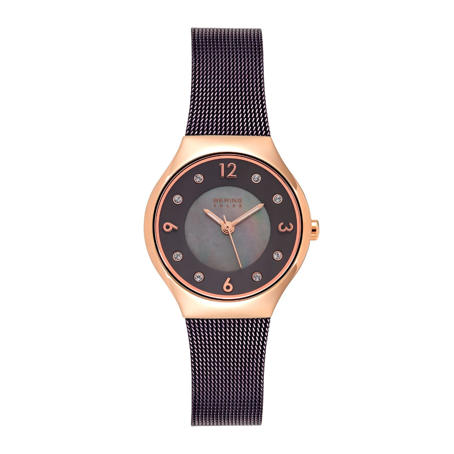 BERING BERING Women's Solar Watch With Swarovski Elements & Brown