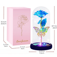 thumbnail image 2 of FTCBJJA Flor Rosa Preservada Qixi Galaxia Mariposa Dorada Regalo de Cumpleaños Del Día de la Madre para Su Novia Aniversario Boda, 2 of 7