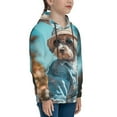 thumbnail image 3 of Rateoe Stylish Dog in Denim Outfit Pattern Boys Hoodie, Youth Pullover Hooded Sweatshirt, Kangaroo Pocket Hoodie for Kids-X-Large, 3 of 6