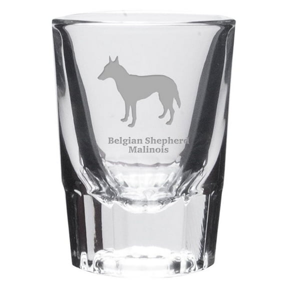 Belgian Shepherd Malinois Deep Etched Shot Glass