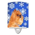 thumbnail image 1 of Carolines Treasures SS4632CNL Brussels Griffon Winter Snowflakes Holiday Ceramic Night Light, 1 of 2