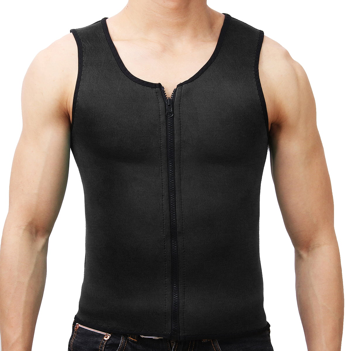 Mens Slimming Compression Vest Waist Shaper Shirt Top for Man Boobs Male Breasts 