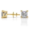thumbnail image 3 of 0.50 Carat Stunning Asscher Cut Moissanite Diamond Stud Earrings for women Solid 18K Yellow Gold Push Back Studs Earring, 3 of 5