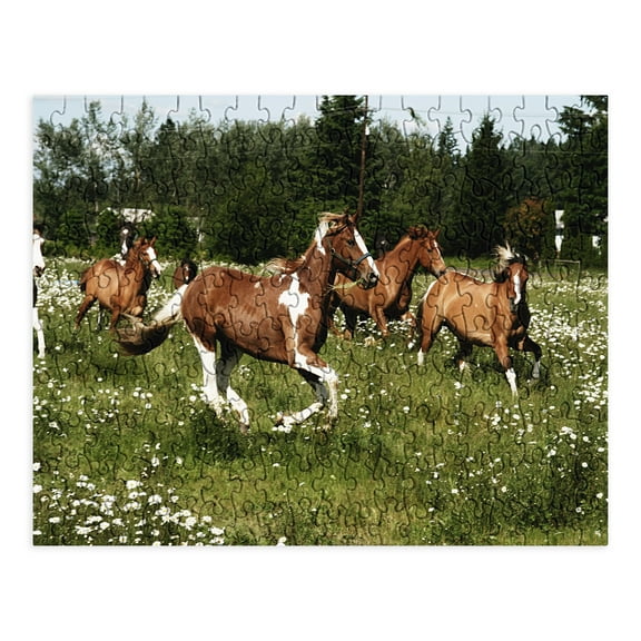 Society6 Kevin Russ Spring Horse Run 200 Piece Jigsaw Puzzle