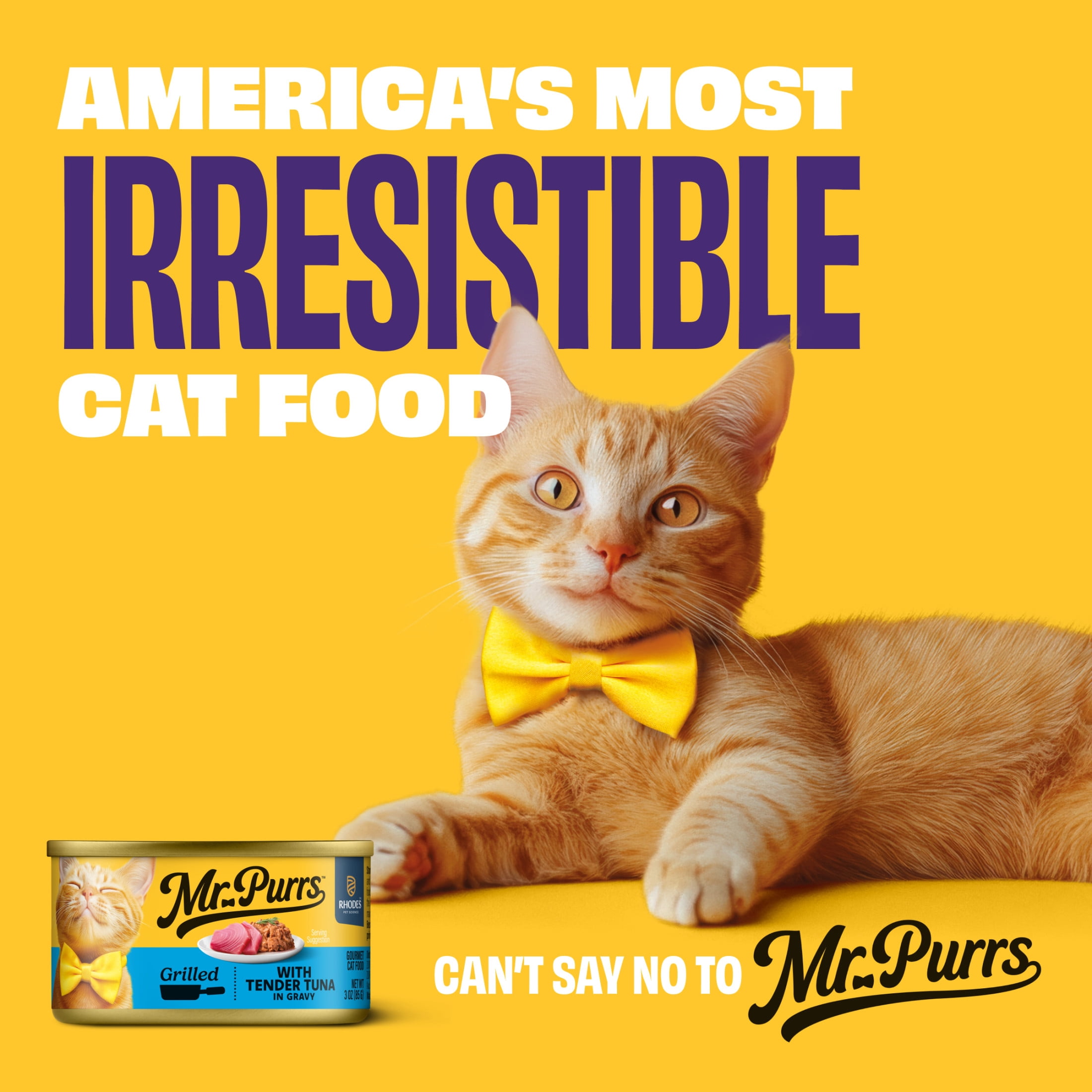(6 pack) Mr Purrs Grilled Tender Tuna in Gravy Wet Cat Food, 3 oz Can