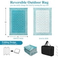 thumbnail image 3 of Findosom 8'x10' Teal Large Outdoor Rug Outdoor Mat RV Outdoor Rug Reversible Plastic Straw Rug Patio Rug Waterproof Foldable Portable Camping Rug for RV, Patio, Backyard, Deck, Picnic, Beach, Trailer, 3 of 12