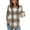 Khaki, variant on Women's Long Sleeve Tunic Tops with Buttons Pleated Plaid T-Shirts Henley Neck Blouses Loose Casual Dressy Tees (XL, Khaki)