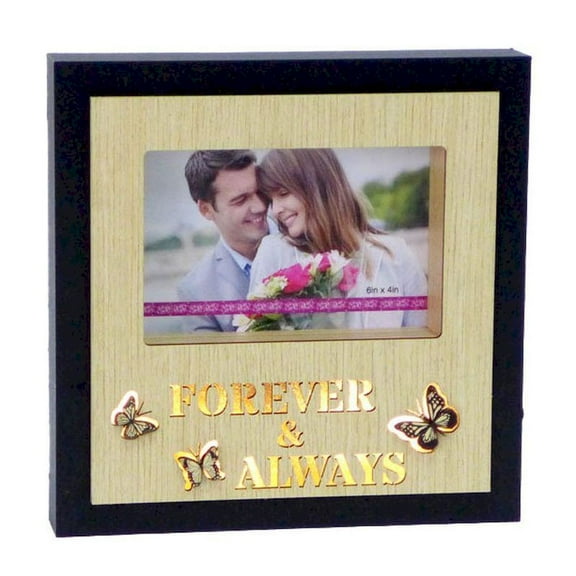 8.5 x 8.5"LED 'Forever & Always' Holds 4 x 6" Photo Frame