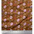 thumbnail image 1 of Soimoi Poly Georgette Fabric Leaves & Lily Floral Decor Fabric Printed Yard 42 Inch Wide, 1 of 1