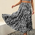 thumbnail image 6 of Women's 2023 Bohemian Beach High Waist Pleated A-Line Ruffle Tiered With Pockets Half Skirt Spring Summer Skirts, 6 of 7