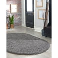 thumbnail image 4 of Unique Loom 3151315 5 x 8 ft. Solid Shag Oval Rug, Graphite Gray, 4 of 15