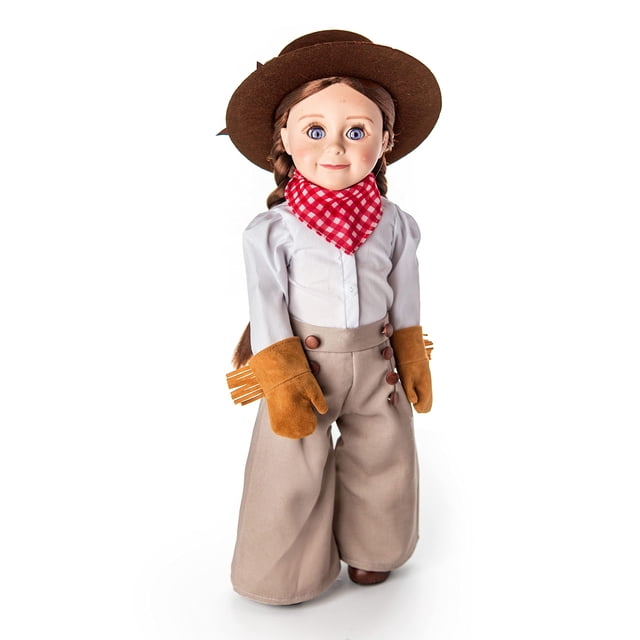 THE QUEEN'S TREASURES 18 Doll Clothes & Accessories, 8 PC Complete Authentically Styled Frontier Girl Outfit, Hat, and Boot Shoes, Compatible for Use with American Girl. Doll & Horse NOT Included