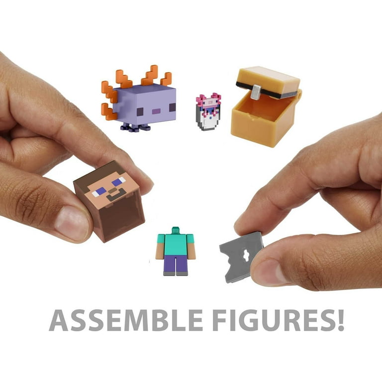 Minecraft Mob Head Minis Axolotl Adventures Mini Figure Set