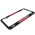 thumbnail image 3 of Honda Accord Red Racing Stripe Black Metal License Plate Frame, 3 of 8
