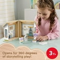 thumbnail image 3 of Fisher-Price Preschool Toy Wooden on-the-Go Play House Dollhouse for Children Ages 3+ Years, 3 of 7