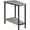 Greige + Black, variant on Wedge End Table, Recliner Wedge Side Table with Storage, Industrial Triangle Accent Table for Small Space, Corner, Living Room, Apartment, Greige