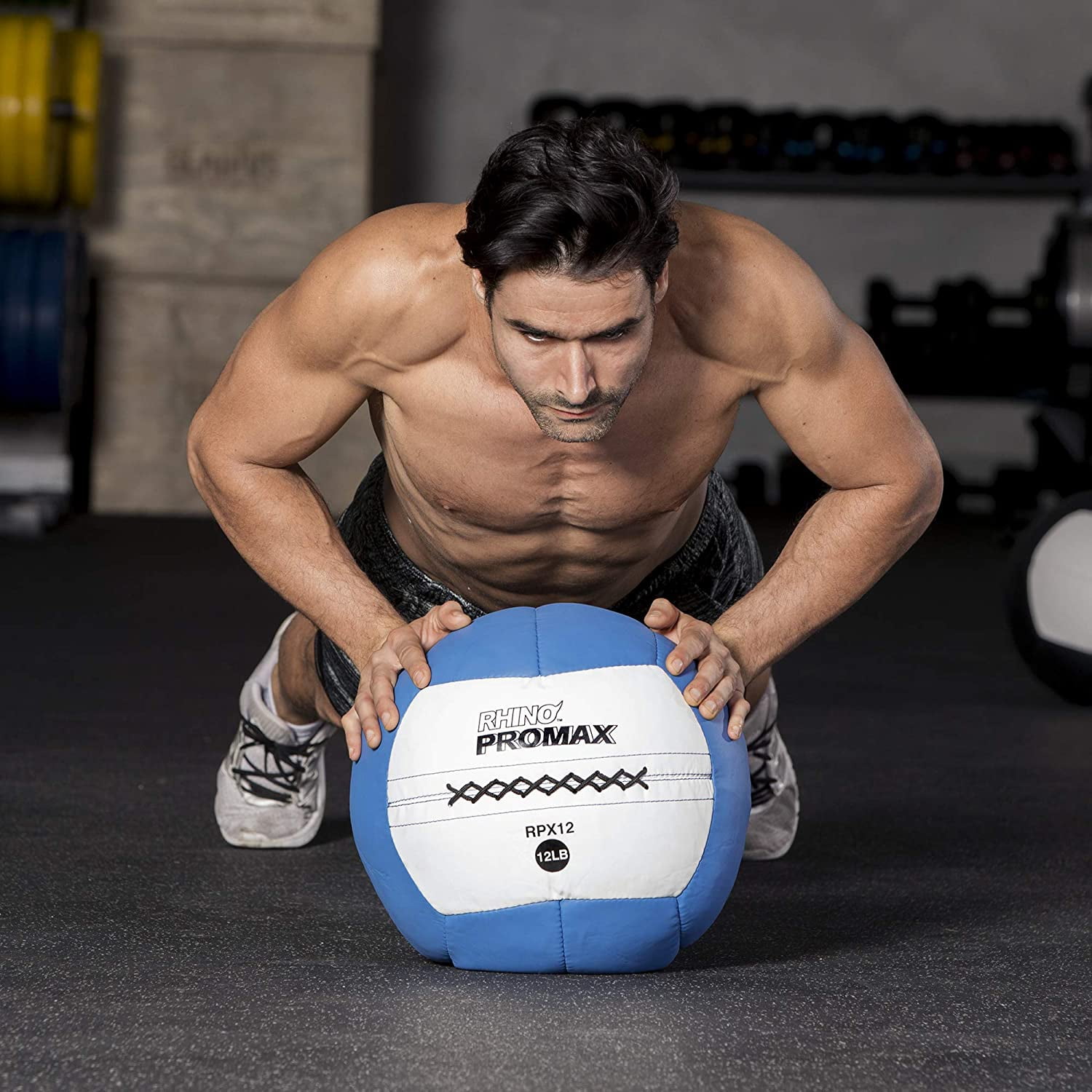 Champion Sports RPX10 Rhino Promax Slam Balls, 10 lb, Soft Shell with Non-Slip Grip, Medicine Wall Exercise Ball for Weightlifting, Plyometrics, Cross Training, & Home Gym Fitness