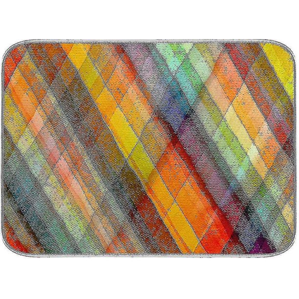 Alfombrilla de goteo para encimera de cocina, absorbente, reversible, hecha de microfibra, para platos