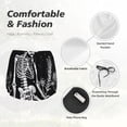 thumbnail image 4 of Balery Vintage Black white Plant skull Pattern Women's Running Shorts with Liner 2 Pockets Elastic Workout Athletic Gym Yoga Shorts-Medium, 4 of 7
