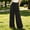 Black, variant on Women's Summer Wide Leg Pants Polka Dot Ribbed Drawstring High Waist Loose Relaxed Fit Yellow XL