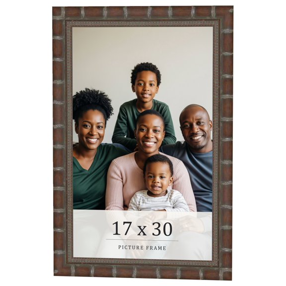 17x30 Dark Brown Bamboo Real Wood Picture Frame Width 1.5 inches | Interior Frame Depth 0.5 inches