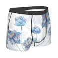 thumbnail image 3 of Balery Pale Blue Lotus Flowers Men's Boxer Briefs, Soft and Breathable Cotton Underwear with nylon Waistband-Medium, 3 of 9