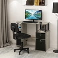 thumbnail image 2 of Pemberly Row Engineered Wood Computer/Study Desk in Oak Gray/Black, 2 of 6