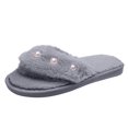 thumbnail image 2 of Pantuflas de algodón para damas Zapatos de felpa para exteriores de fondo plano con perla de felpa cálida para interiores Wmkox8yii hj789, 2 of 6