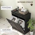 thumbnail image 4 of HOMCOM Tilt Out Laundry Hamper, Laundry Hamper Cabinet with Drawer, Black, 4 of 10