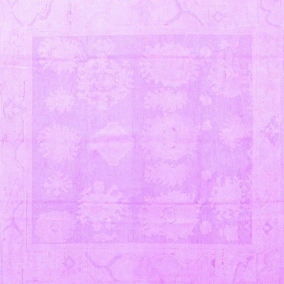Ahgly Company Indoor Square Oriental Purple Traditional Area Rugs, 7' Square