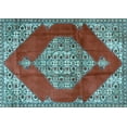 thumbnail image 1 of Ahgly Company Indoor Rectangle Medallion Light Blue Traditional Area Rugs, 7' x 10', 1 of 4