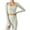 Ivory White, variant on Womens Cutout Yoga Tops Sports Workout Crop Tops T Shirts Lady Long Sleeve Stretch Jacket Tee Halter Neck Thumb Holes Bra Sweatshirt with Removable Pad