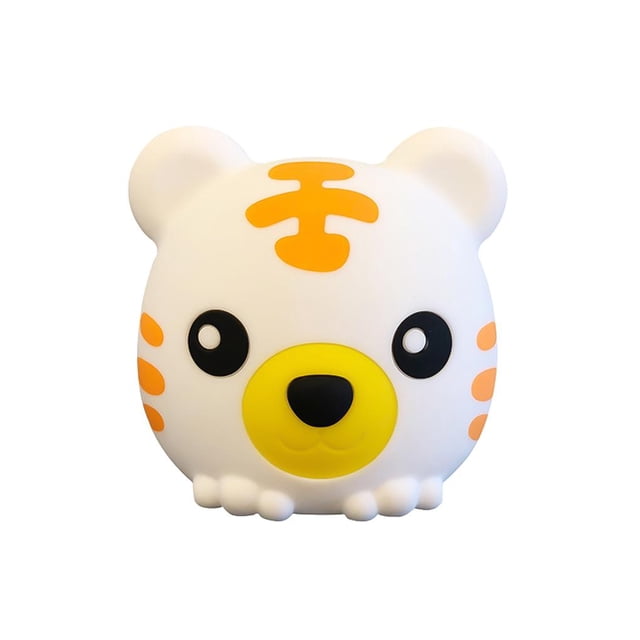 Inteprter Luz de noche LED 7 colores Little Tiger Lamp Soft Silicone Touching Nursery Nightlight 1000mah Lámpara de sueño recargable USB para Iluminación y accesorios Inteprter HA021534-00