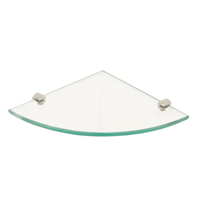 2 estantes de vidrio para baño, estante esquinero triangular, soporte de pared para esquina de baño, organizador de almacenamiento