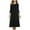 Black, variant on IROINNID Long Sleeve Dress for Women Strapless Round Neckline Fit&Flare Dress Pleated Seven-cent Sleeve Pure-color Dress ,Green