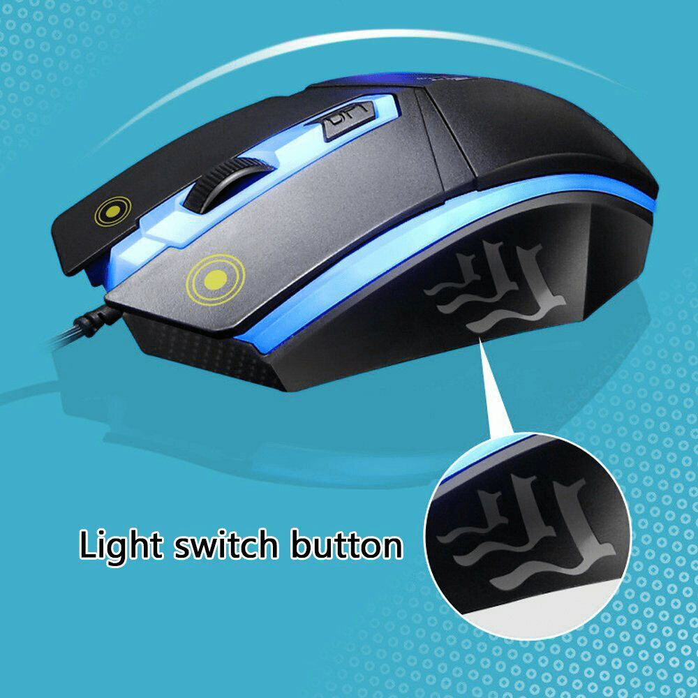 Qunler Gaming Keyboard and Mouse Set Rainbow LED Backlit Wired USB Keyboard and Mouse for PC PS3 PS4 Xbox One and 360