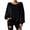 Black, variant on SBYOJLPB Women's Fleece Top Crew Neck Solid Color Long-sleeved Sweatshirt Pullover Tops with Pockets