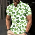 thumbnail image 2 of biudgviw Golf Shirts for Men St Patrick's Day Print Short Sleeve Tops Moisture Wicking Button Lapel Workout Summer Tees, 2 of 5