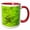 Red/White, variant on 3drose, Steampunk Flying Machines Hot Air Balloons in Acid Green, 11oz Two-tone Black Mug