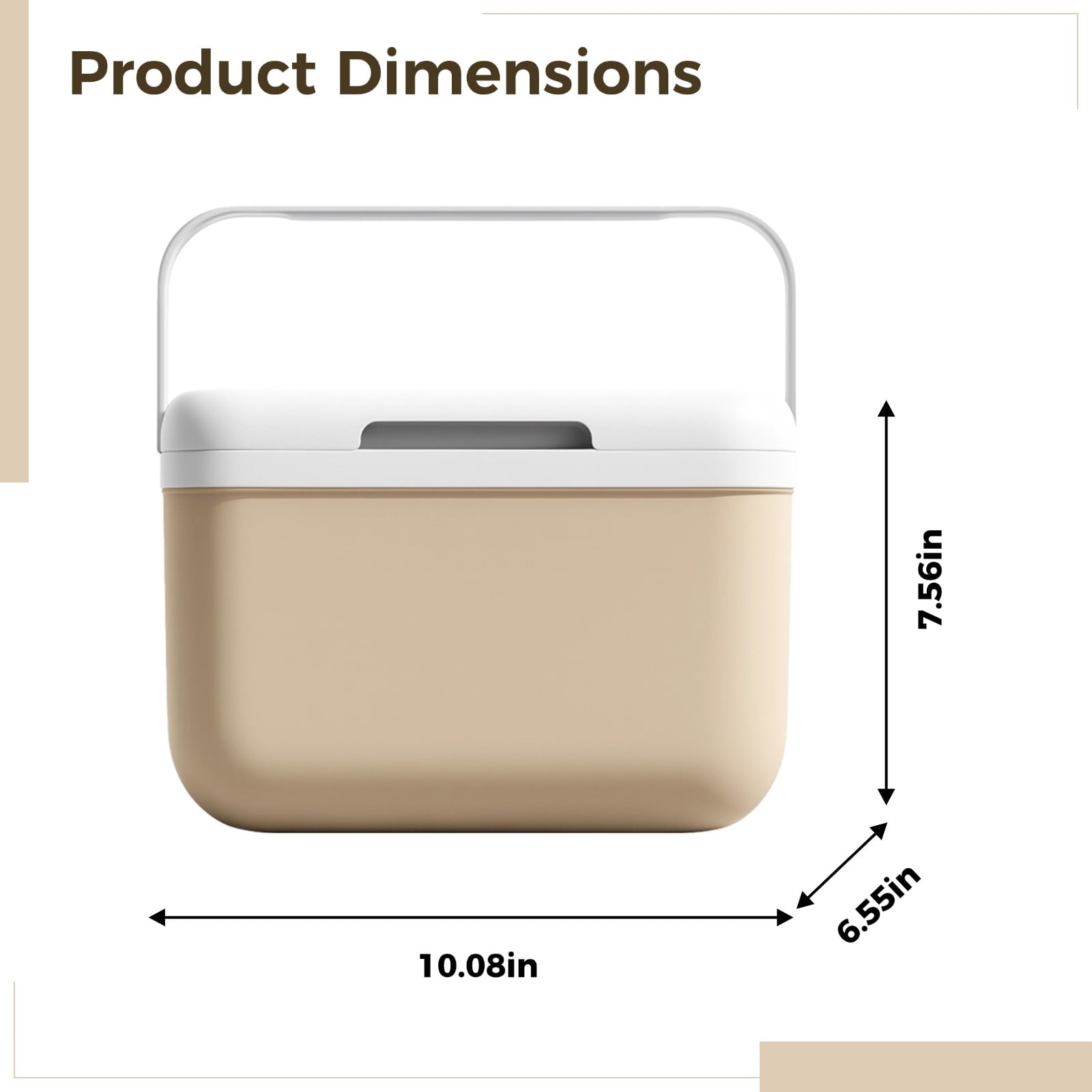 5L Insulated Box, Portable Car Commercial Refrigerator with 5 Ice Packs, Mini Compact Design, Lightweight Picnic Ice Chest for Outdoor Camping, BBQ, Beige