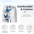 thumbnail image 6 of Picia Blue Flying Butterflies pattern Mens Swim Trunks with Compression Liner Stretch Beach Shorts Quick Dry with Zipper Pockets No-Chafing Board Shorts-XX-Large, 6 of 9