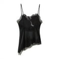 thumbnail image 6 of Lace Tank Tops for Women 2026 Fashion Asymmetrical Hem Lace Patchwork Spaghetti Strap Camisole Tank Top, 6 of 8